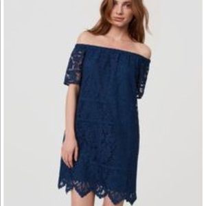 LOFT Petite Off the Shoulder Lace Dress